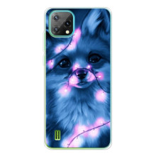 Чехол с принтом лисички на Чёрнаямью Осгал С60 – Лисица с гирляндой