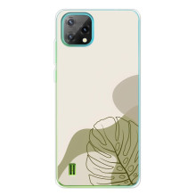 Силиконовый чехол с принтом в цветах на Blackview Oscal C60 (Монстера зелёная)