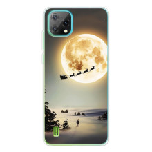 Новогодние, Праздничные Чехлы для Blackview Oscal C60 - 2024 год – Санта на луне