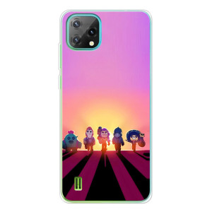 Силіконовый Чохол на Blackview Oscal C60 з картинкою Brawl Stars (Персонажі на заході сонця)