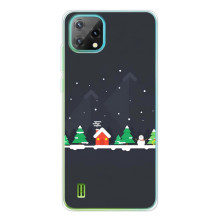 Силиконовый бампер на рождество для Blackview Oscal C60 (Город зимний)