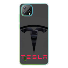 Силіконовий бампер з картинкою машини на Blackview Oscal C60 (Logo TESLA)