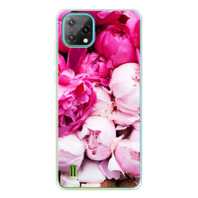 Силиконовый бампер с принтом (цветочки) на ,Блэквью Осокал С60 (Пионы)
