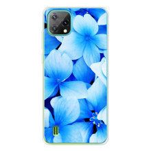 Силиконовый бампер с принтом (цветочки) на ,Блэквью Осокал С60 (Синие цветы)