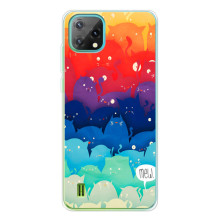 Силиконовый чехол с котиком для Blackview Oscal C60 (Mew)