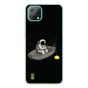 Силіконовый Чохол з принтом "Космонавти" на Blackview Oscal C60 – Космонавт на рибалці