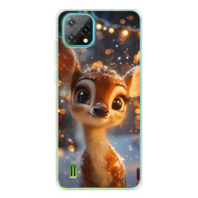 Яркий чехол для Blackview Oscal C60 с Зимними Оленятами – Оленёнок среди гирлянд