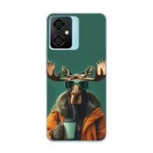 Чехол с принтом стильные животные для Блеквью Оскал С70 – Лось с кофе