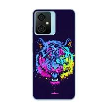 Силиконовый бампер с картинкой животных для Blackview Oscal C70 (Тигр-Арт)
