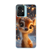 Яркий чехол для Blackview Oscal C70 с Зимними Оленятами – Оленёнок среди гирлянд