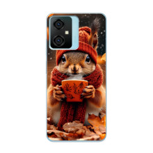 Печатный чехол «Зверята с кофе» для Blackview Oscal C70 – Белка с кофе
