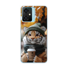 Печатный чехол «Зверята с кофе» для Blackview Oscal C70 – Тигр с кофе