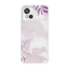 Чохол з квітковим принтом на Блеквю Оскал С80 (Фіолетове листя)