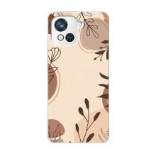 Чохол з квітковим принтом на Блеквю Оскал С80 (Коричневі квіти)