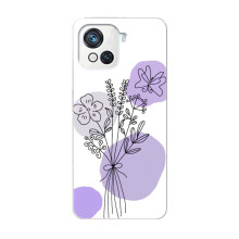 Силконовий чохол з принтом в квітах на Blackview Oscal C80 – Фіолетовий букет
