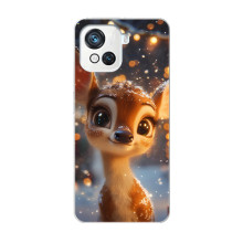 Яркий чехол для Blackview Oscal C80 с Зимними Оленятами – Оленёнок среди гирлянд