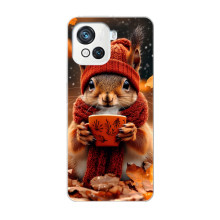 Печатный чехол «Зверята с кофе» для Blackview Oscal C80 – Белка с кофе