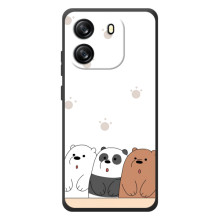 Чехлы с изображением разных животных для Blackview Oscal Flat 1C (Удивленные медвеженки)