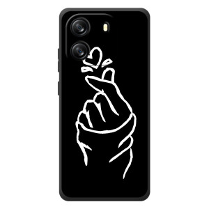Чехлы (Знак сердечка) на Blackview Oscal Flat 1C – Сердце на черном