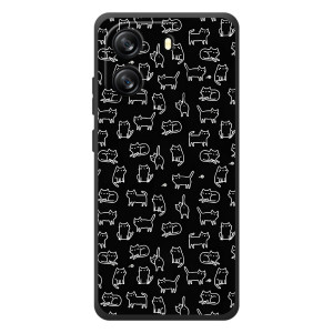 Чехол на тематику: Коты для Blackview Oscal Flat 1C – Котики на черном