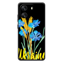 Чехол на Blackview Oscal Flat 1C Украинский дизайн (Ukraine в цветочках)