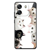 Чохол із милими котиками на Бlаckview Оsсal Флeт 1С – Чорно-білі котики