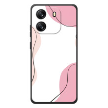 Чехол цветочный дизайн для Blackview Oscal Flat 1C (Розовый фон)