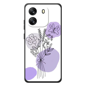 Силиконовый чехол с принтом в цветах на Blackview Oscal Flat 1C