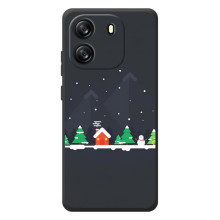 Силиконовый бампер на рождество для Blackview Oscal Flat 1C (Город зимний)