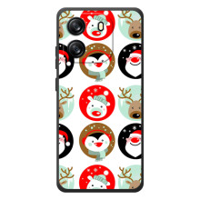 Силиконовый бампер на рождество для Blackview Oscal Flat 1C (Рождественский принт)