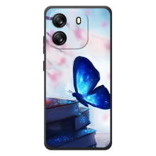 Силиконовый бампер с картинкой животных для Blackview Oscal Flat 1C (Бабочка синяя)