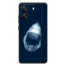 Силиконовый бампер с картинкой животных для Blackview Oscal Flat 1C (Пасть Акулы)