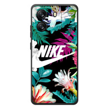 Силиконовый Чехол на Blackview Oscal Flat 1C с картинкой Nike (Цветочный Nike)