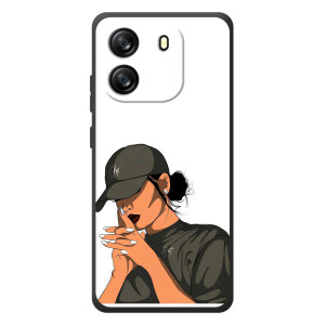 Силиконовый Чехол на Blackview Oscal Flat 1C с картинкой Стильных Девушек – В зеленом