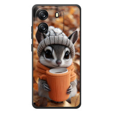 Печатный чехол «Зверята с кофе» для Blackview Oscal Flat 1C (Грызунчик с кофе)