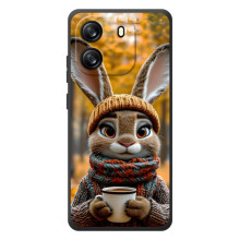 Печатный чехол «Зверята с кофе» для Blackview Oscal Flat 1C (Зайчик с кофе)