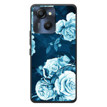 Чехлы (ART) Цветы на Blackview Oscal Modern 8 (VPrint) (Голубые Бутоны)