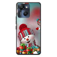 Чехлы на Новый Год Blackview Oscal Modern 8 – Снеговик в шапке