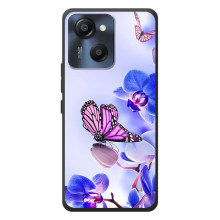 Чехлы с Цветами для Blackview Oscal Modern 8 (VPrint) (Бабочка на цветочке)