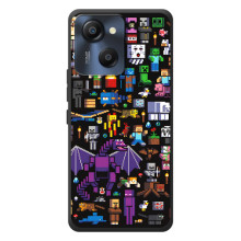 Чехол майнкрафт для Blackview Oscal Modern 8 (Все персонажи)