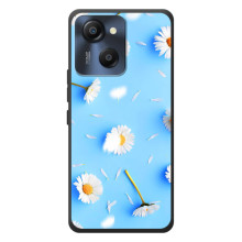 Чехол с Цветами для Blackview Oscal Modern 8 (ромашки на голубом)