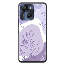 Силиконовый чехол с принтом в цветах на Blackview Oscal Modern 8 (Фиолетовый дизайн)