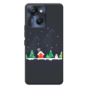 Силиконовый бампер на рождество для Blackview Oscal Modern 8 (Город зимний)