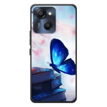 Силиконовый бампер с картинкой животных для Blackview Oscal Modern 8 (Бабочка синяя)