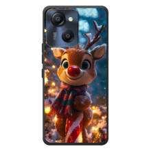 Яскравий чохол для Blackview Oscal Modern 8 з Зимові Оленята – Олень з шарфом