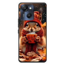 Печатный чехол «Зверята с кофе» для Blackview Oscal Modern 8 (Белка с кофе)