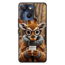 Печатный чехол «Зверята с кофе» для Blackview Oscal Modern 8 (Жираф с кофе)