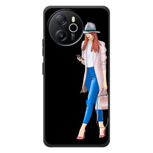 Чехол с картинкой Модные Девчонки Blackview Oscal Tiger 12 – Девушка со смартфоном
