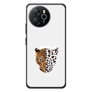 Чехол с леопардовым принтом на Blackview Oscal Tiger 12 – Леопард на белом
