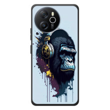 Чехол с Обезьянами Blackview Oscal Tiger 12 - (AlphaPrint) (Горилла в наушниках)